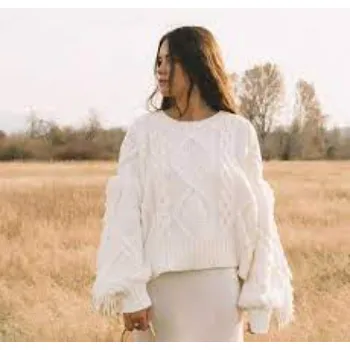 White Women Woolen Pullover Sweater